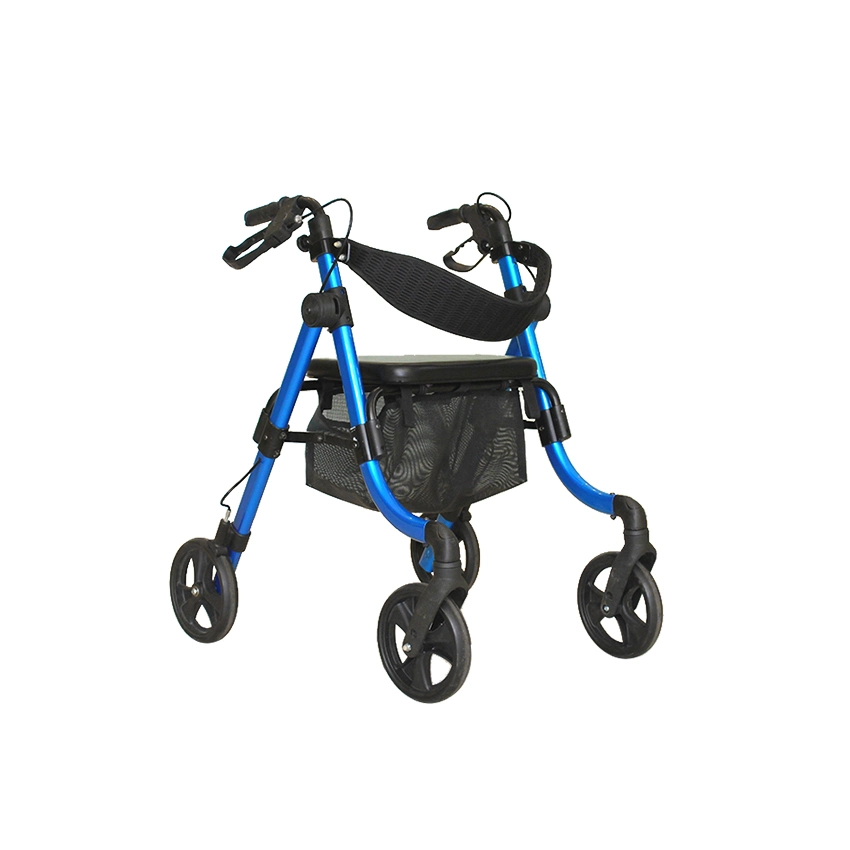 European Medical Walking Aids Shopping Cart Aluminum Foldable Walkers Rollators