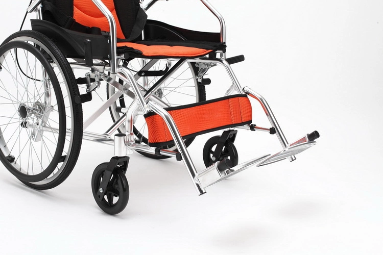 20 Inch Wheelchair with Foldable Backrest and Handle Brakes with Rehabilitation Medical Wheelchair