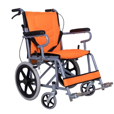 고품질 경량 수동 휠체어 휴대용 접이식 손 푸시 성인 장애인 노인 가정 사용자 야외 휠체어